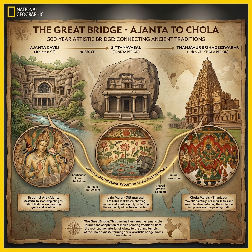 Ajanta to Chola Mural Continuity