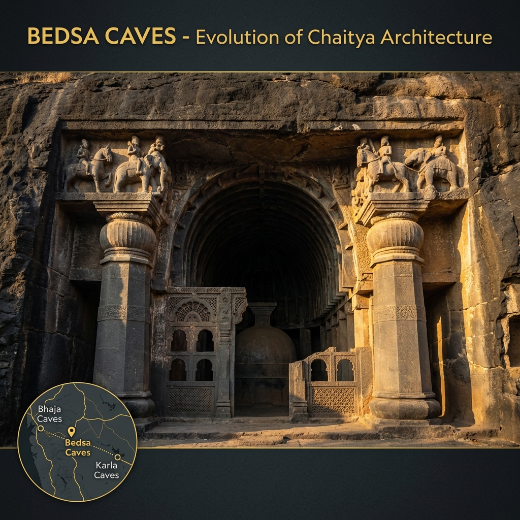 Bedsa Caves Bell Capitals