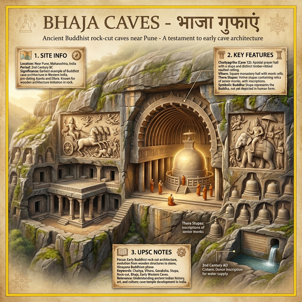 Bhaja Cave Sculpture Detail