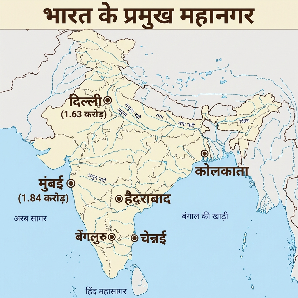 Major Metropolises (Bharat Mahanagar) Map