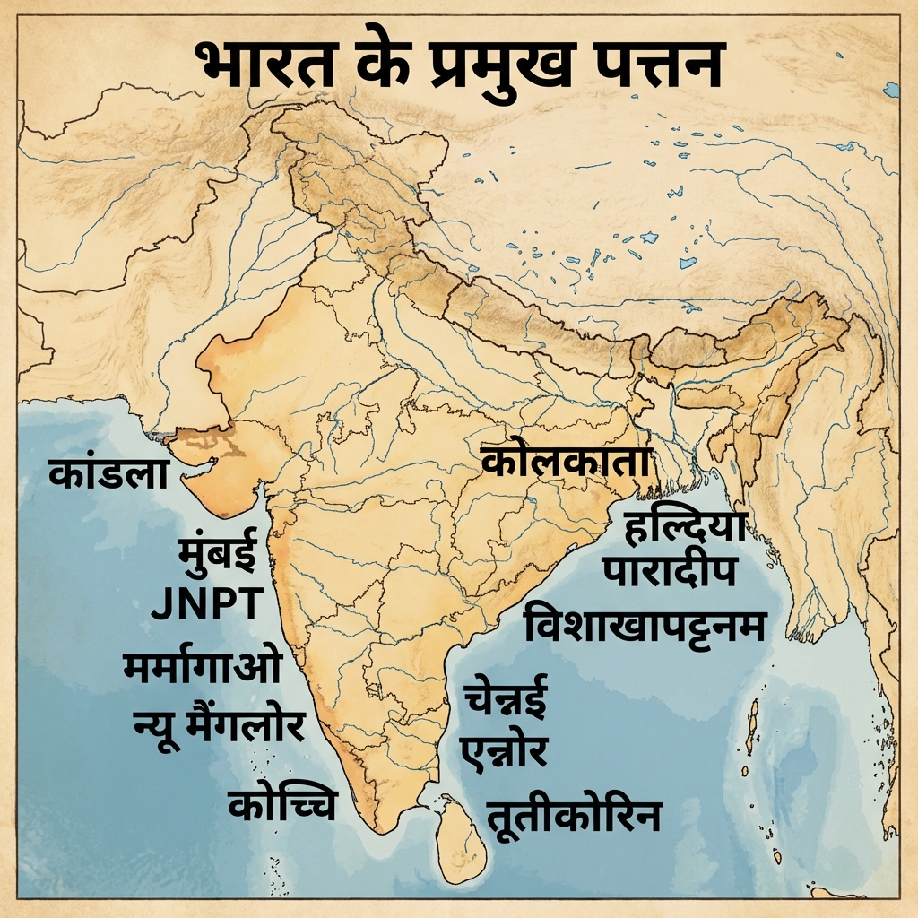 Major Ports (Pramukh Pattan) Map