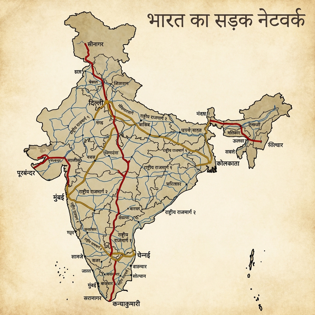 Indian Road Network (Bharat Sadak) Map