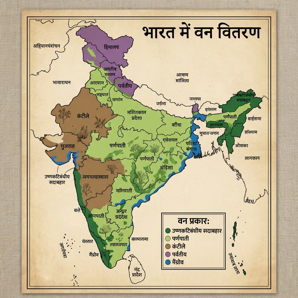 Indian Forests (Van Vitaran) Map