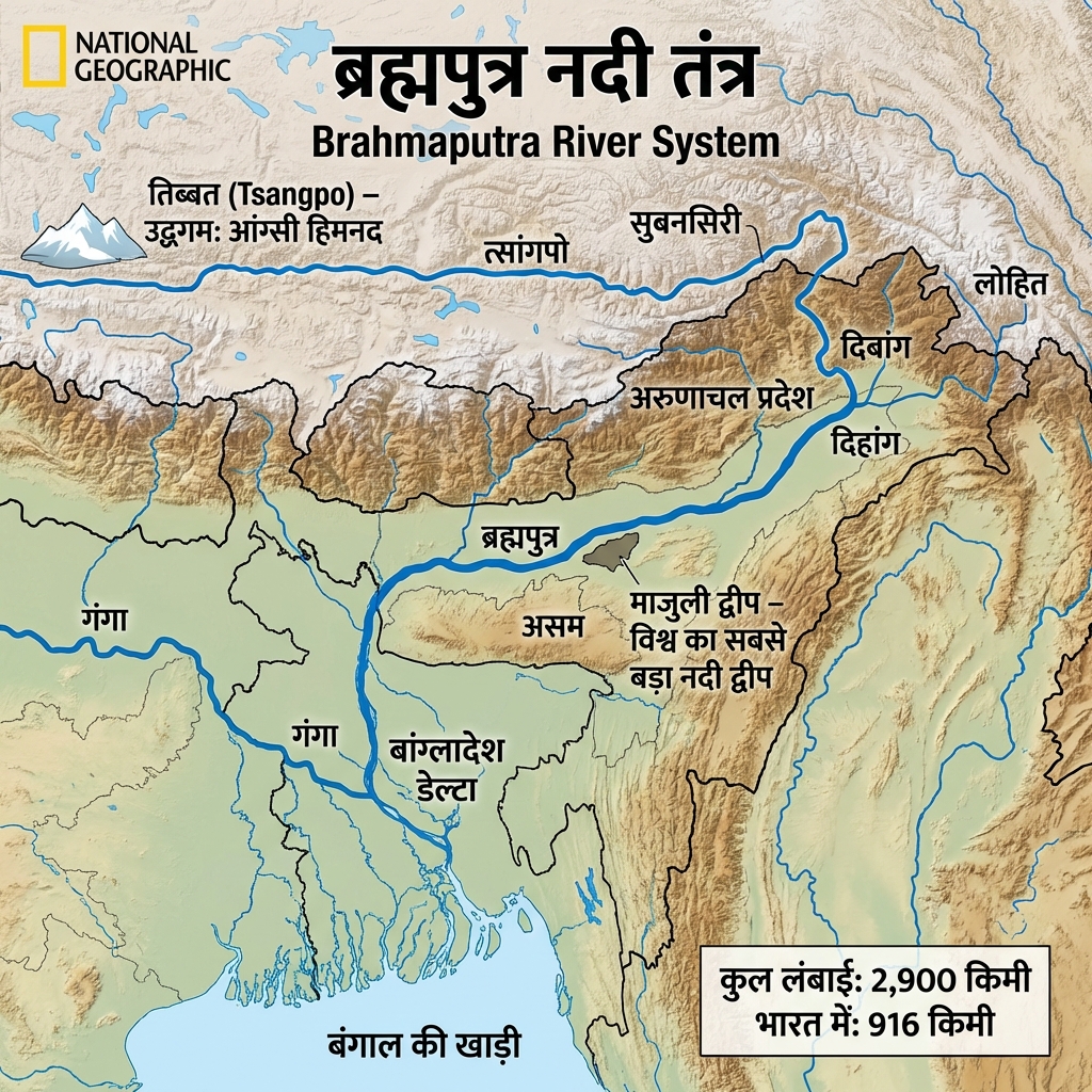 Brahmaputra River System (Nadi Tantra) Map