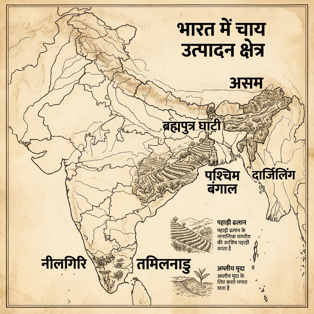 Tea Production (Chai Utpadan) Map