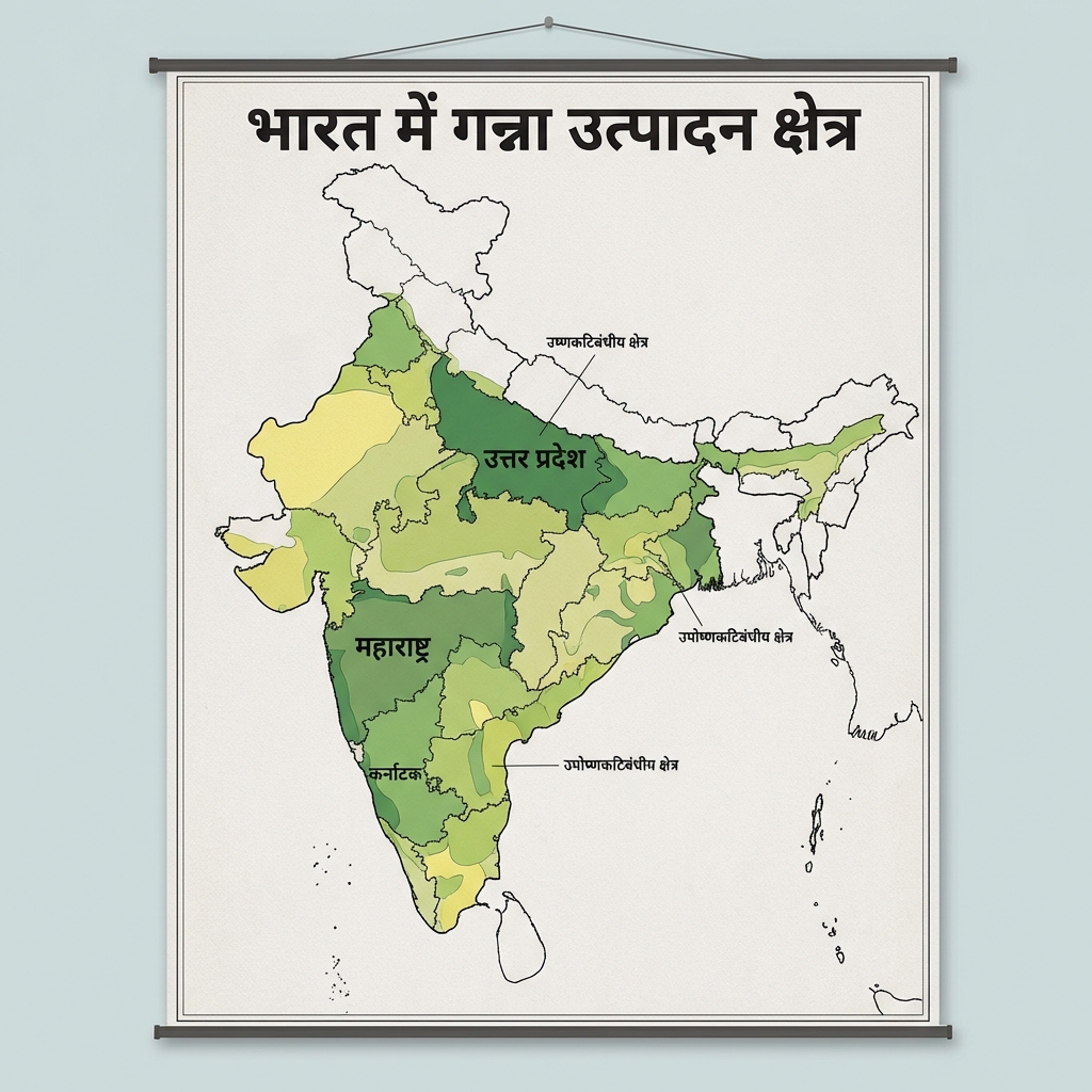 Sugarcane Production (Ganna Utpadan) Map