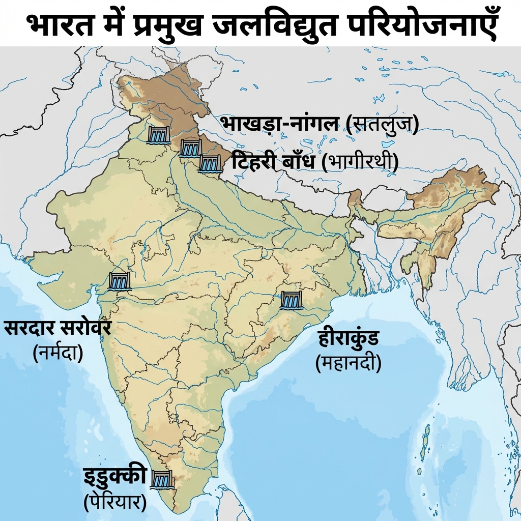 Hydroelectric Projects (Jalvidyut Pariyojna) Map