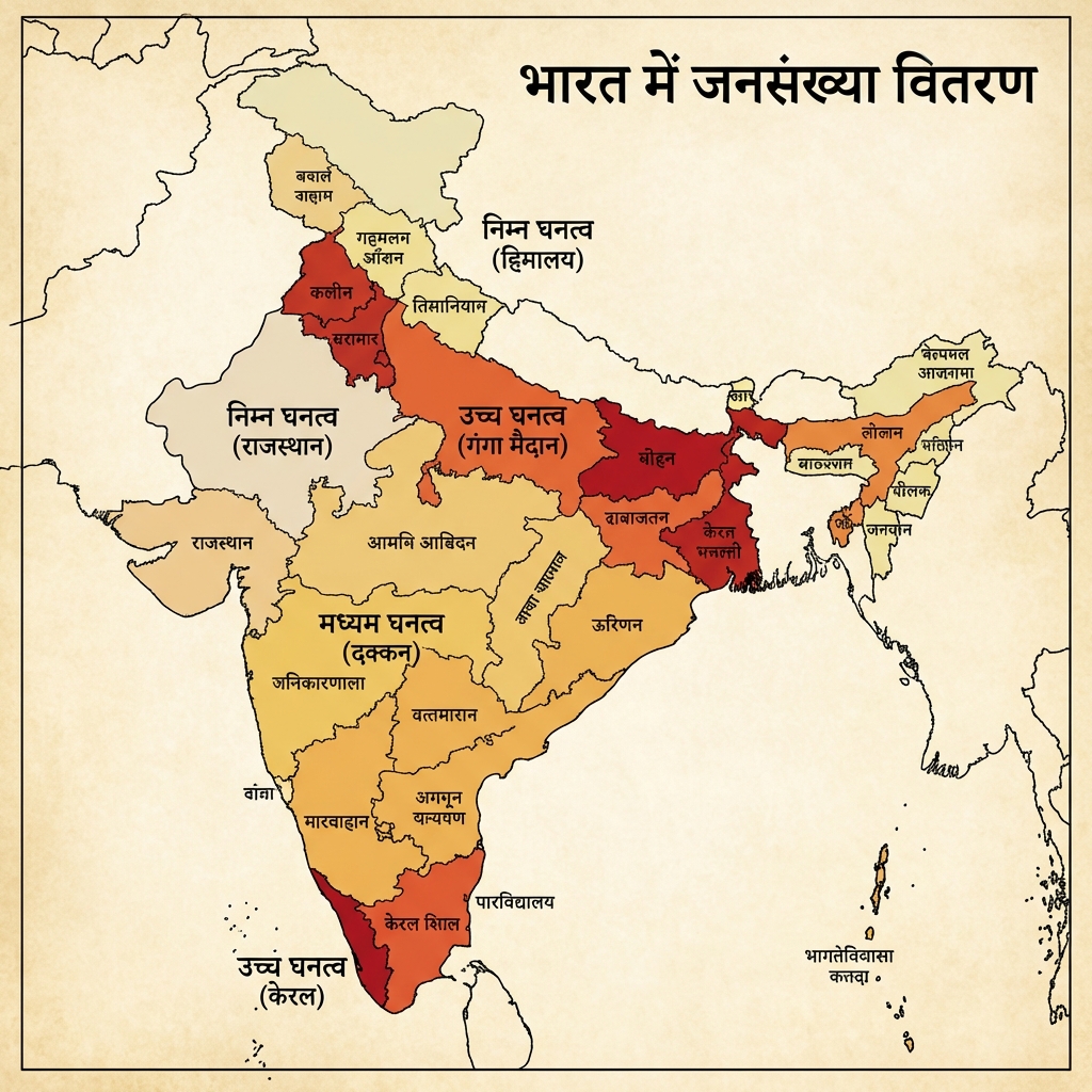 Population Distribution (Jansankhya Vitaran) Map