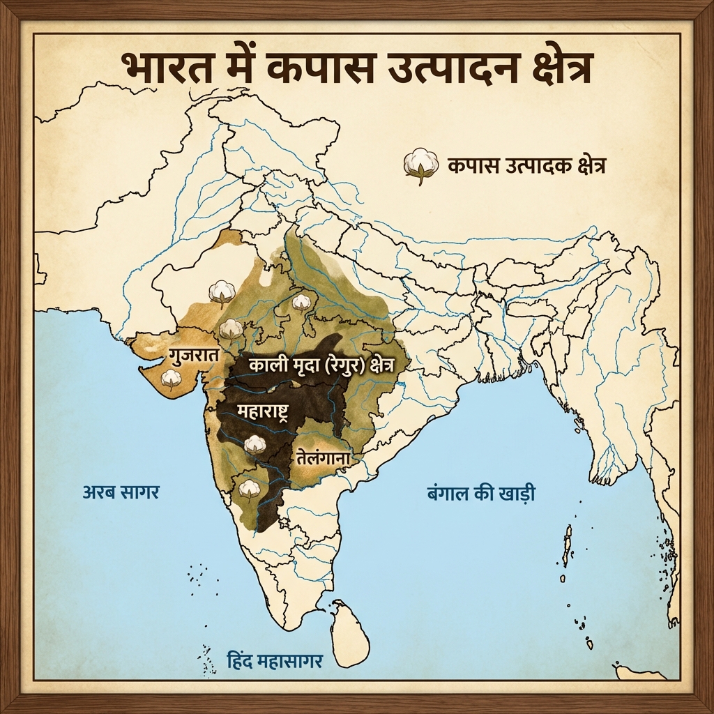 Cotton Production (Kapas Utpadan) Map