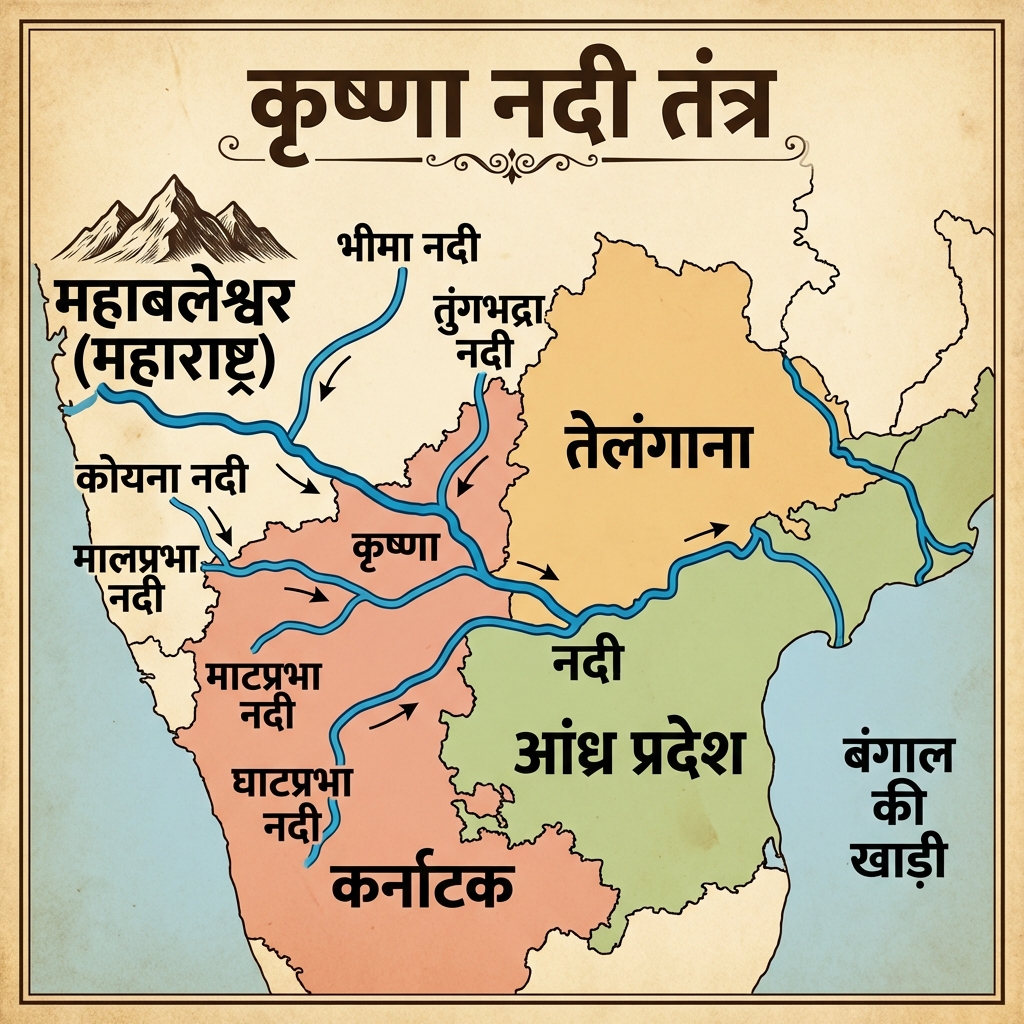 River Flow: Krishna Detailed