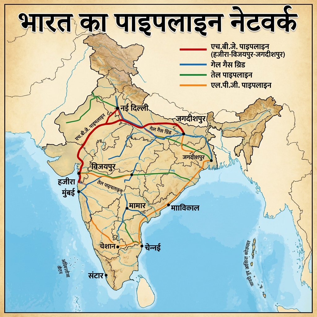 Pipeline Network of India Map
