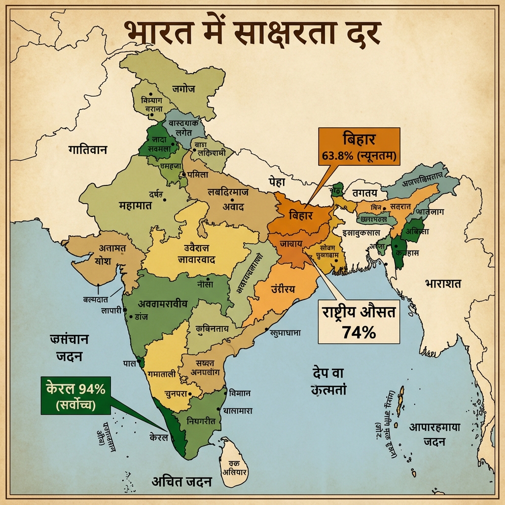 Literacy Rate (Saksharta Dar) Map