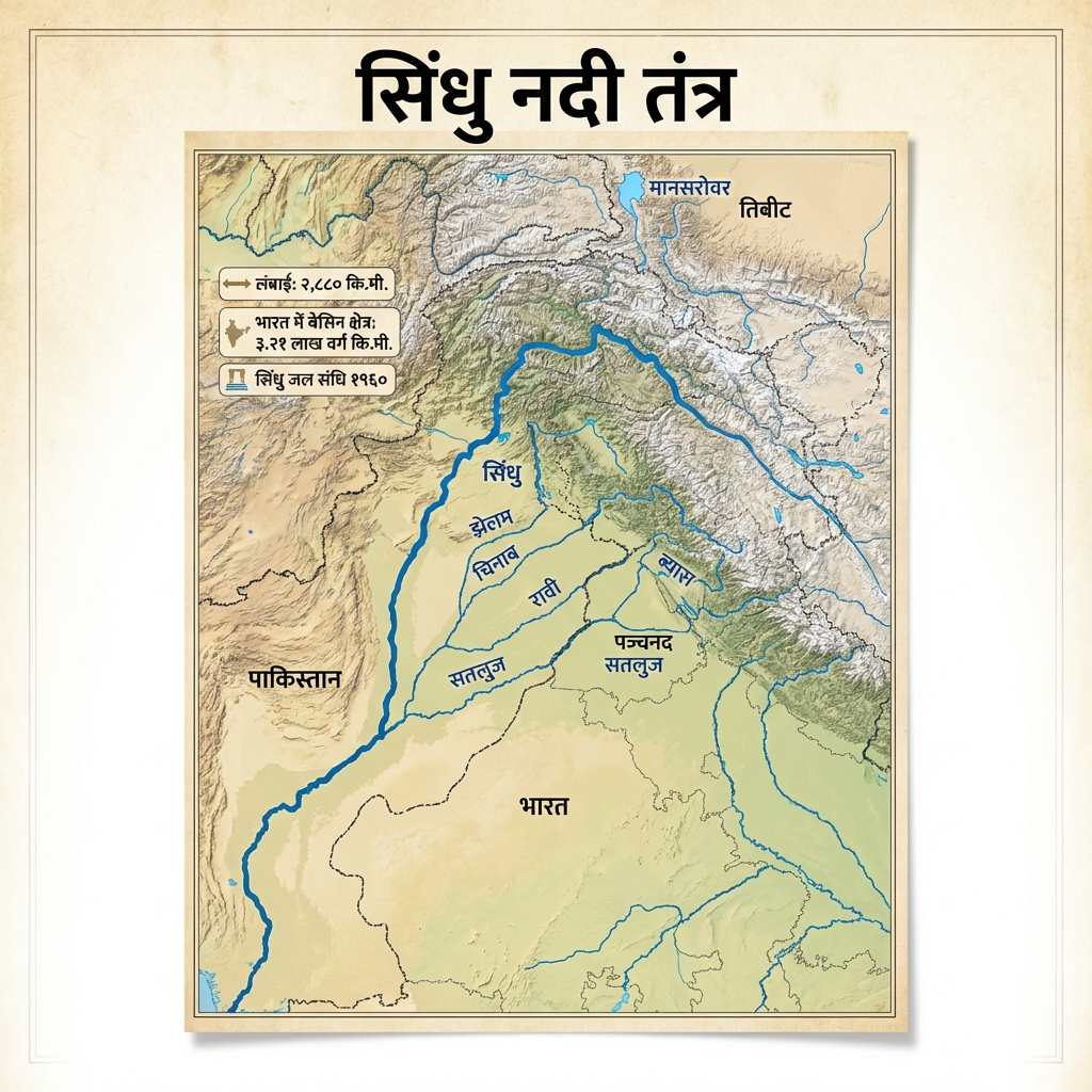 Indus River System (Sindhu Nadi Tantra) Map