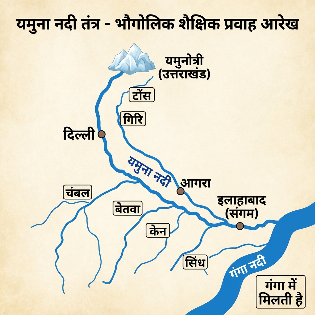 Yamuna River Flow and Tributaries