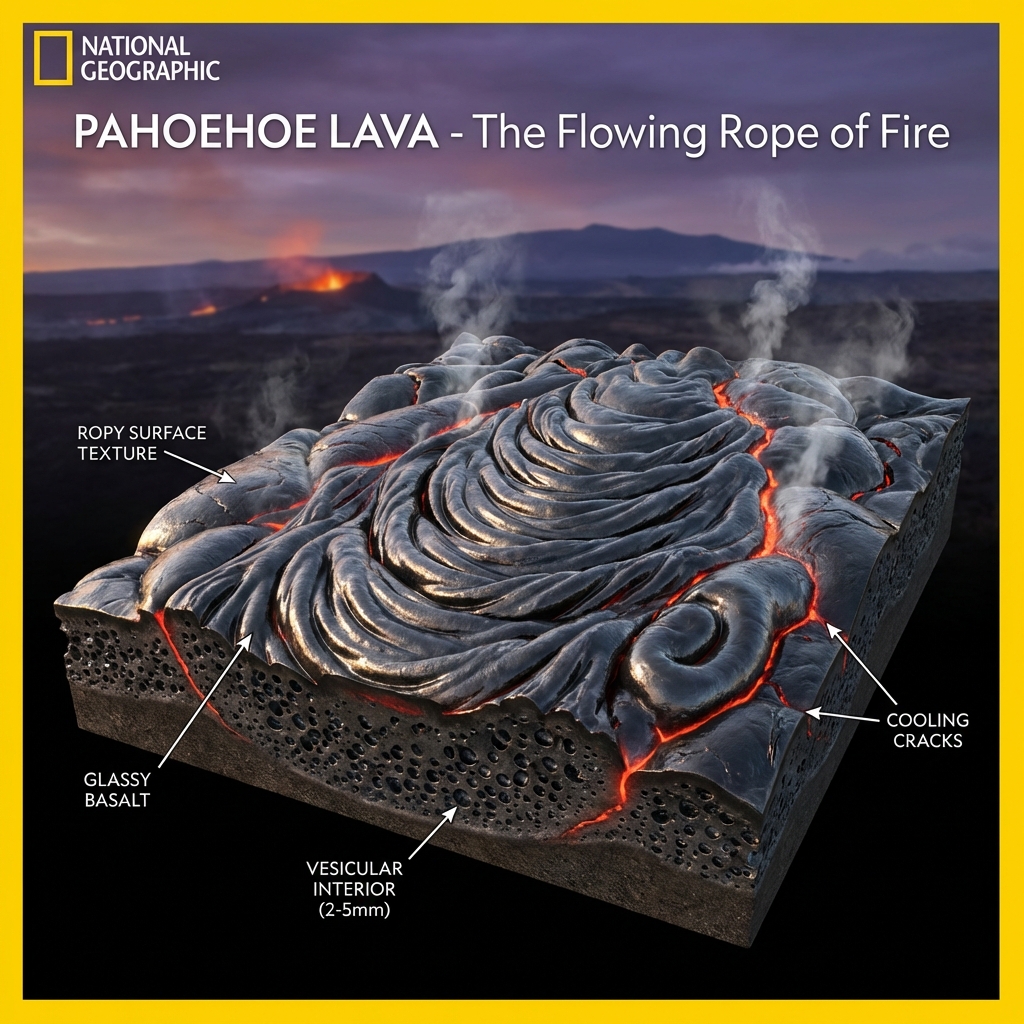 Pahoehoe Lava: Ropy Volcanic Flow