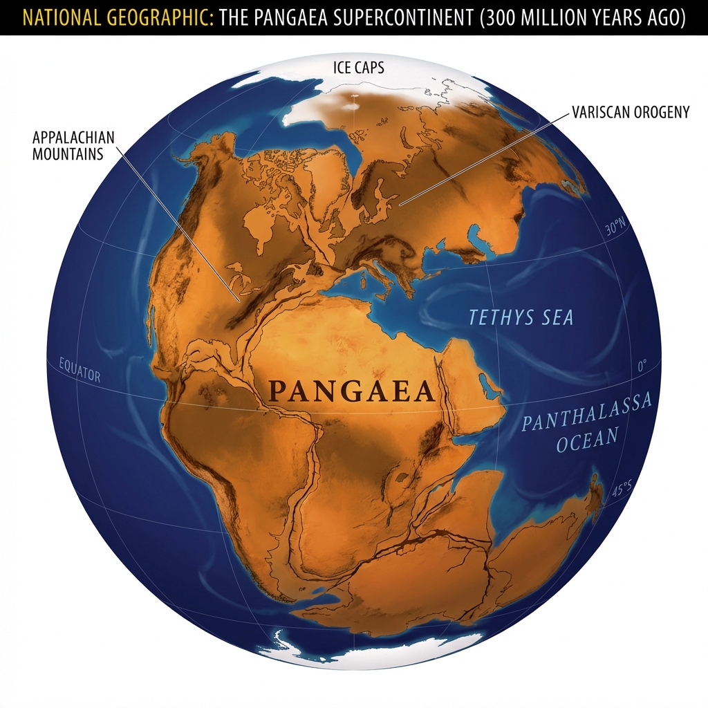 Pangaea Supercontinent Map
