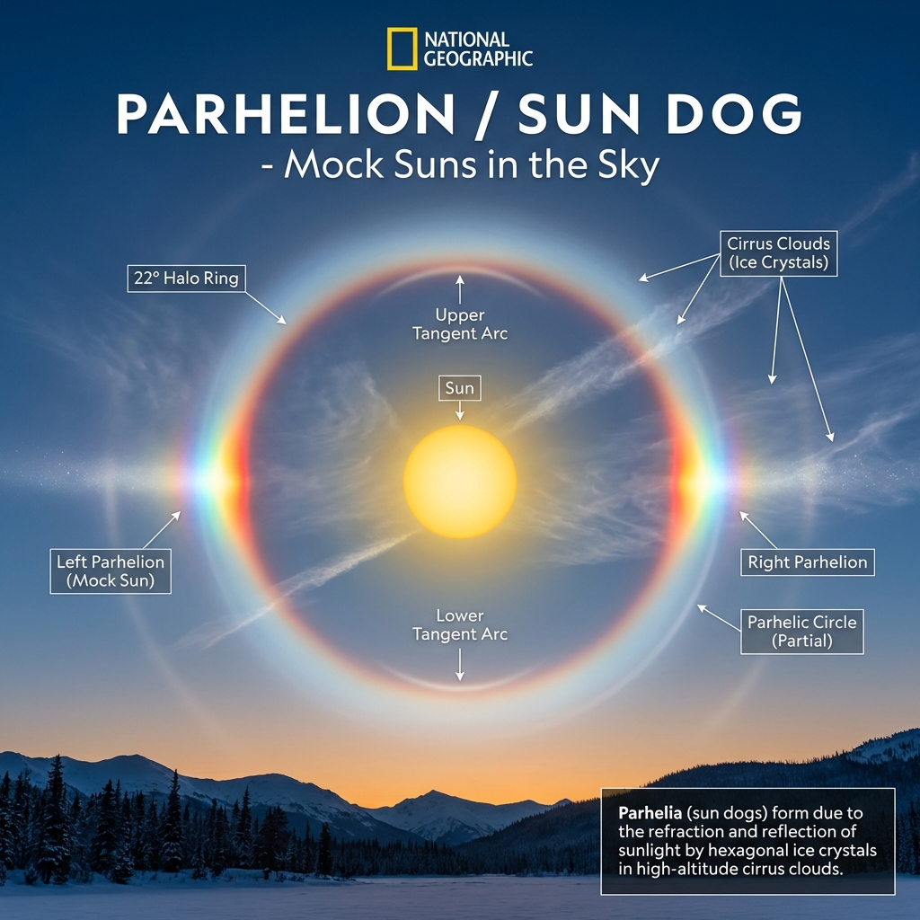 Parhelion (Sundog) Optical Phenomenon