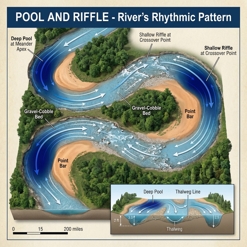 Pool and Riffle Sequence in Rivers