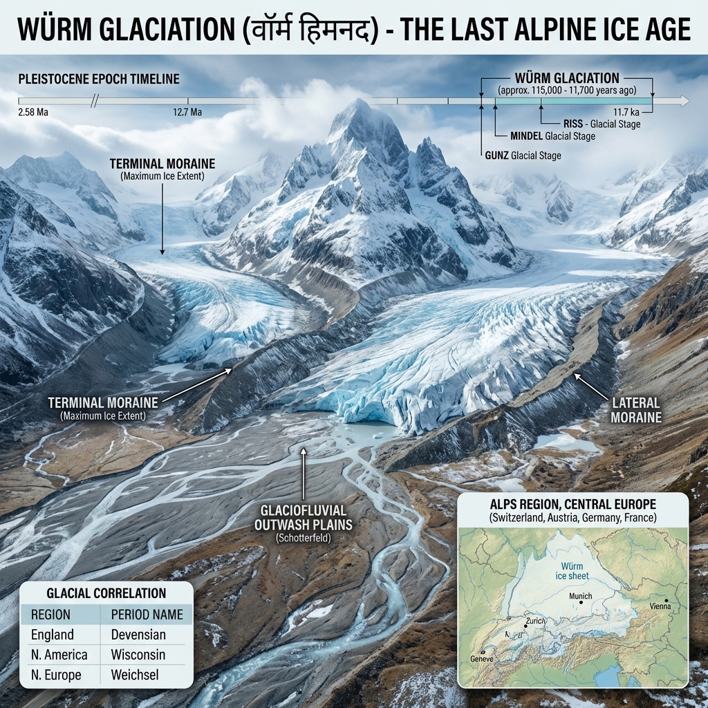 Wurm Glaciation - Historical Infographic