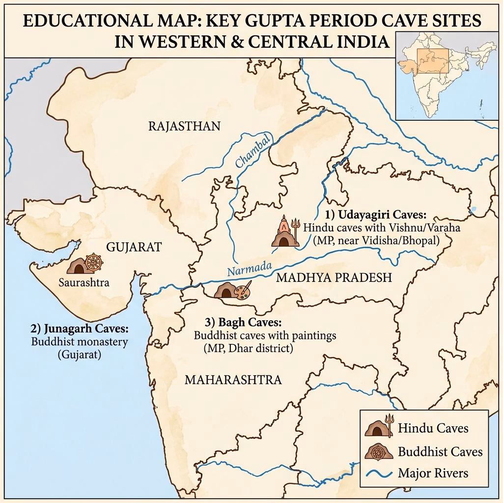 Gupta Caves Map
