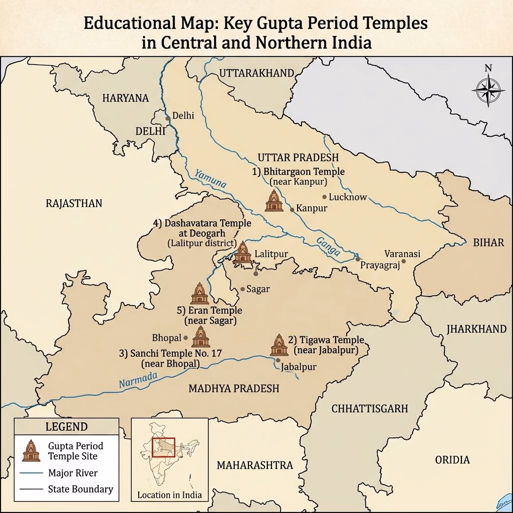 Gupta Temples Map