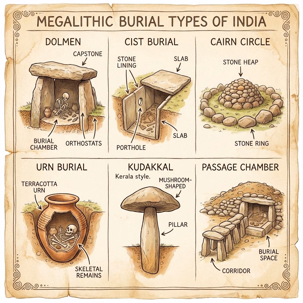 Megalithic Burial Types Labeled