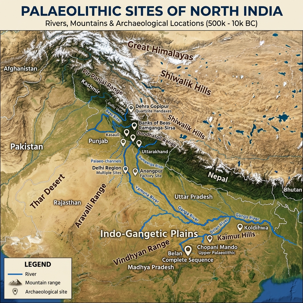 North India Prehistoric Map