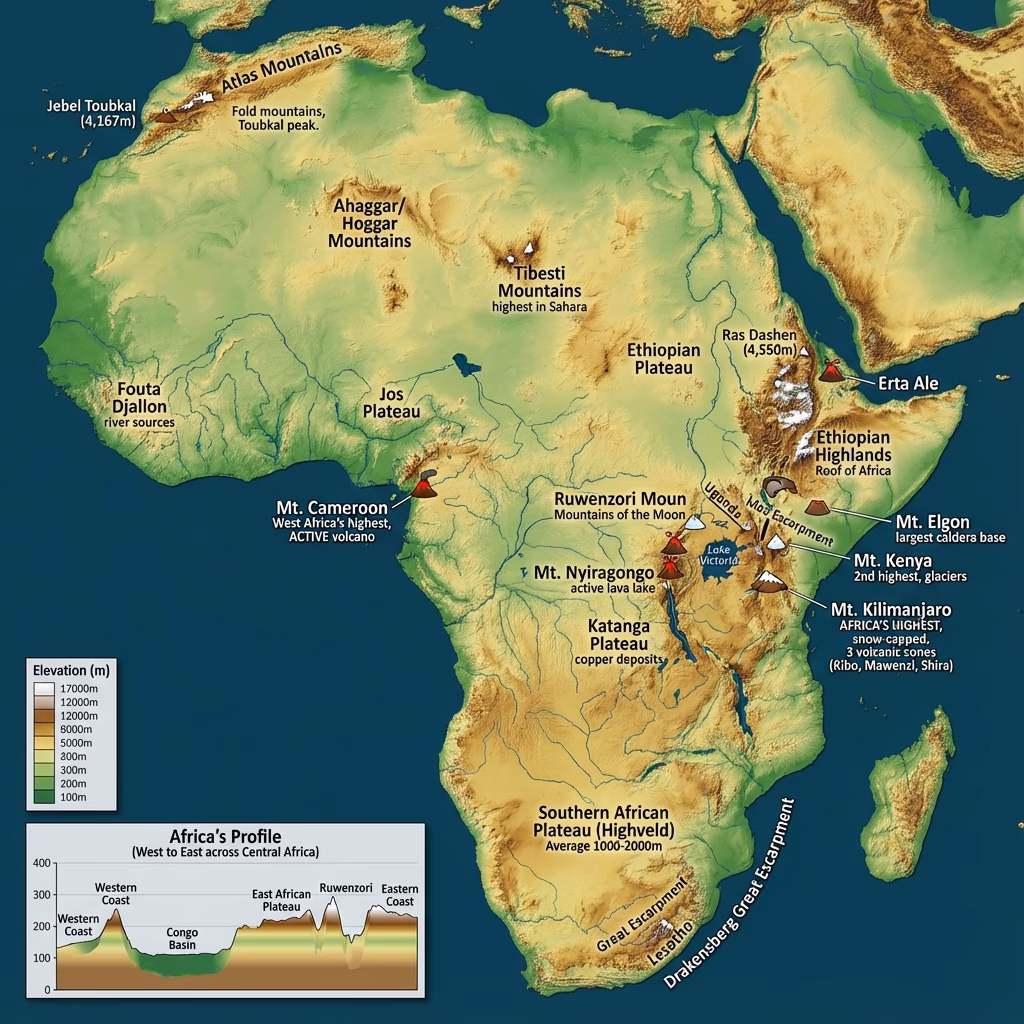 Africa: Physical Geography (Mountains, Rivers, Lakes)