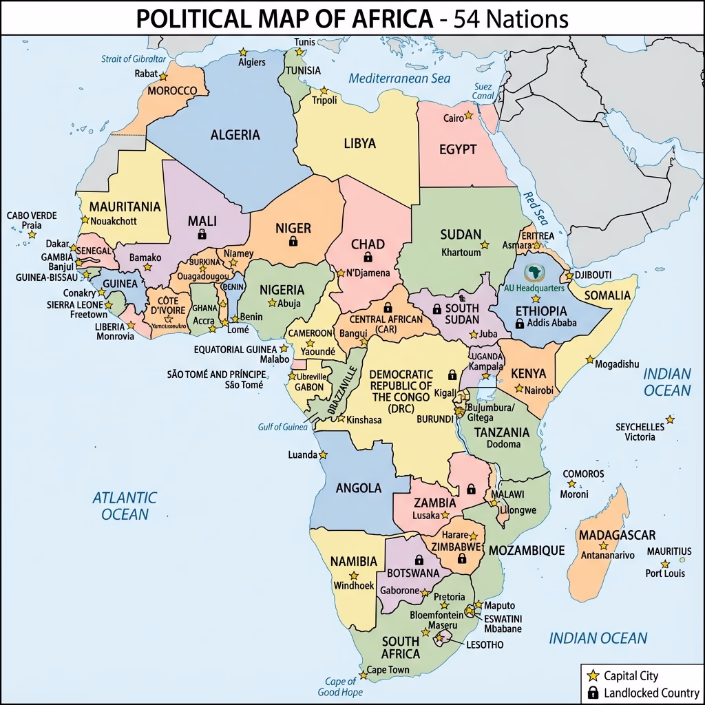 Africa: Political Map and Regional Organization
