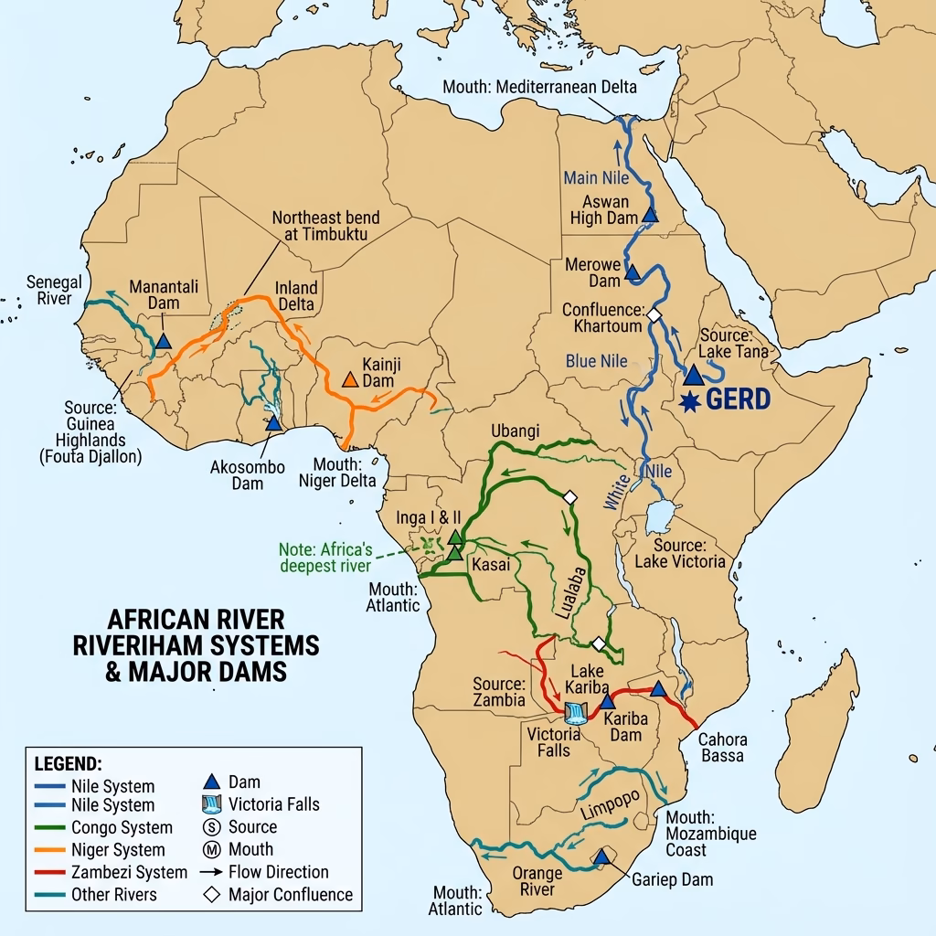 Major Rivers of Africa: Nile, Congo, Niger, Zambezi