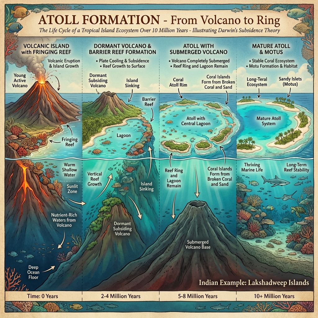 Atoll Formation and Evolution