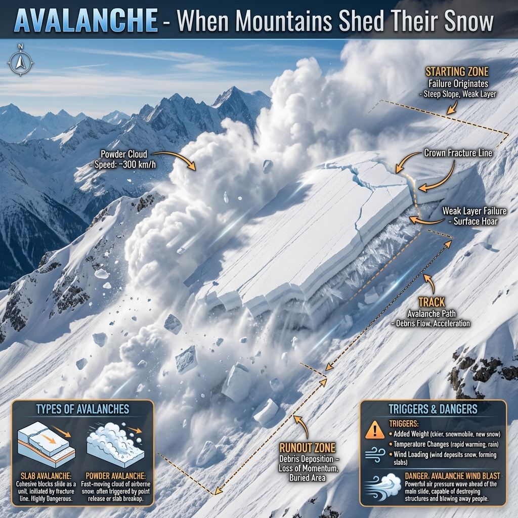 Avalanche Mechanics and Impact