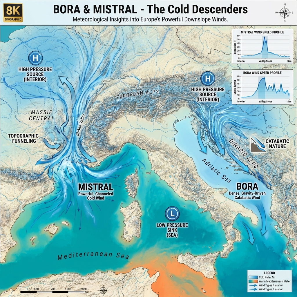 Mistral and Bora Winds
