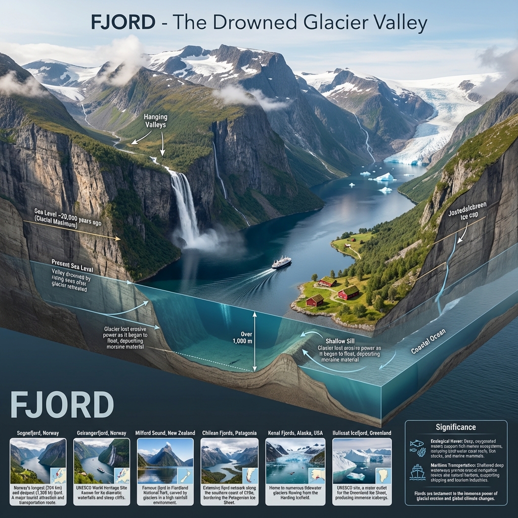 Fjord Formation: Submerged Glacial Valleys