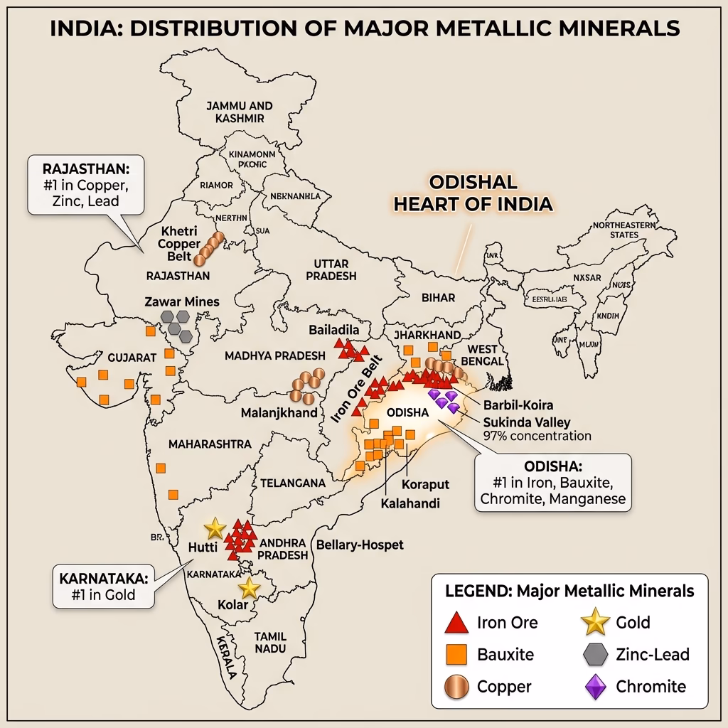 Mineral Resources of India: Distribution Map