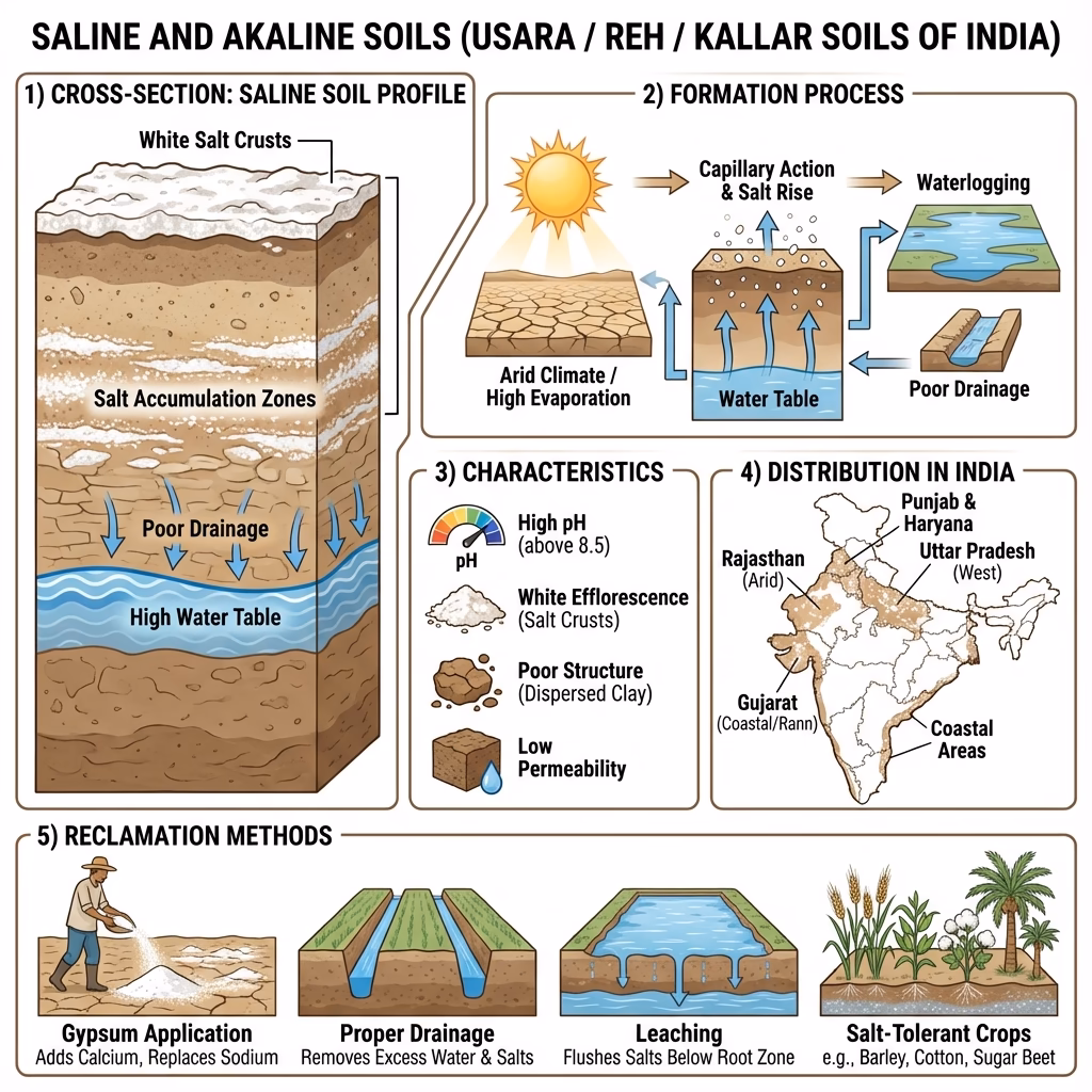 Saline and Alkaline Soils: Characteristics