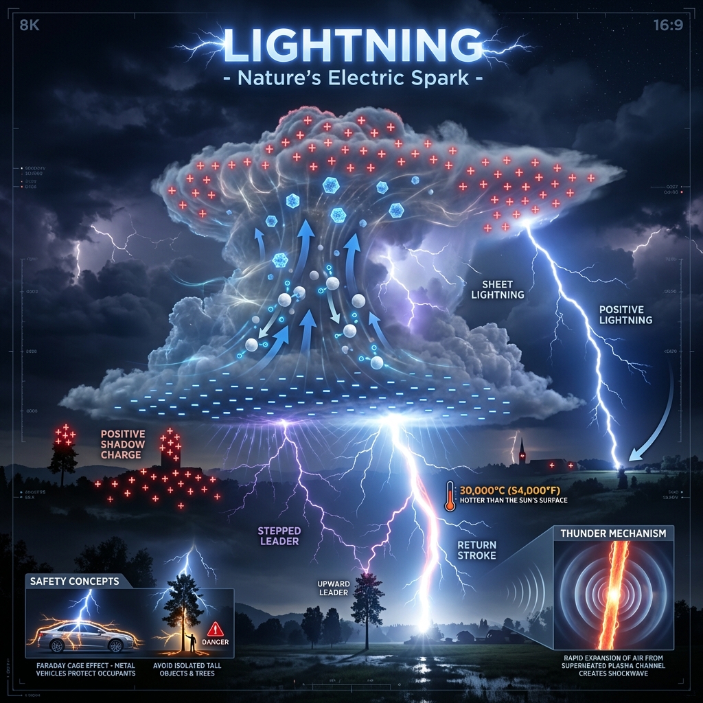 Lightning Formation and Discharge Mechanism