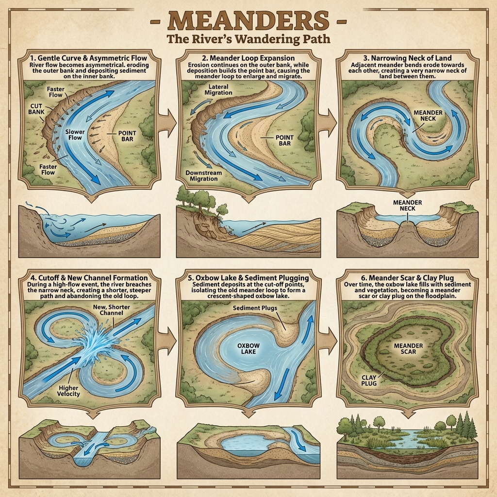 Meander and Oxbow Lake Formation