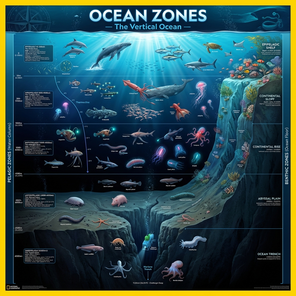 Oceanic Zones (Bathyal, Abyssal)