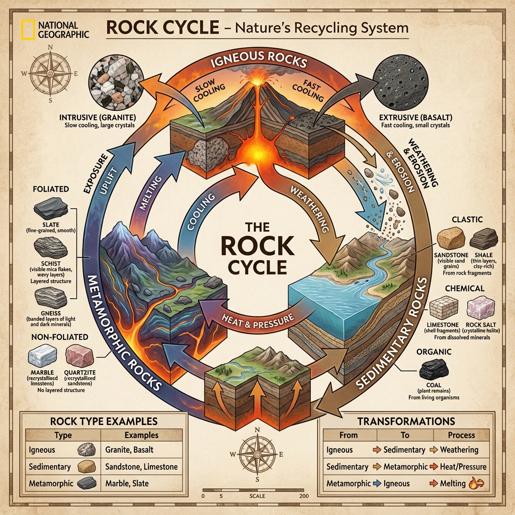 The Rock Cycle: Transformation of Crustal Materials