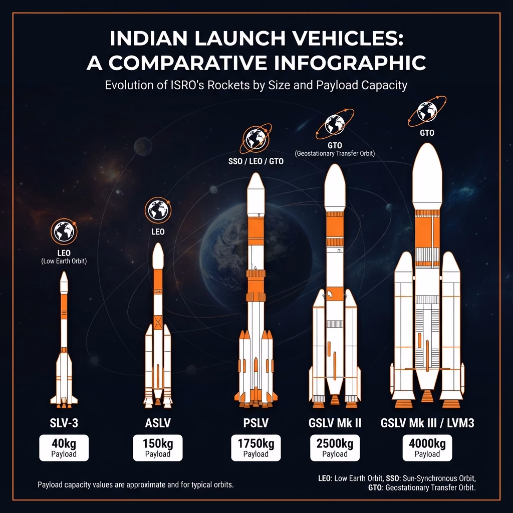 ISRO: Launch Vehicle Evolution (SLV to LVM3)