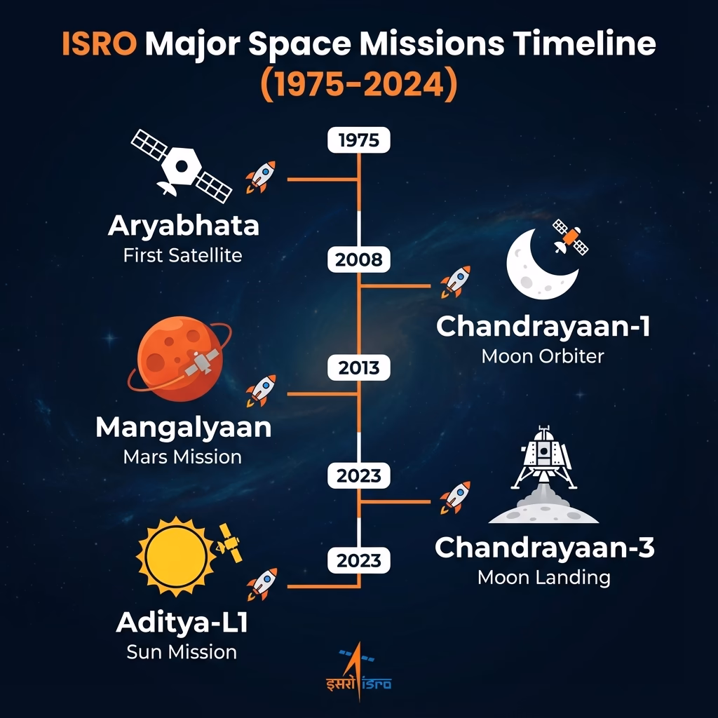 ISRO's Major Missions and Timeline
