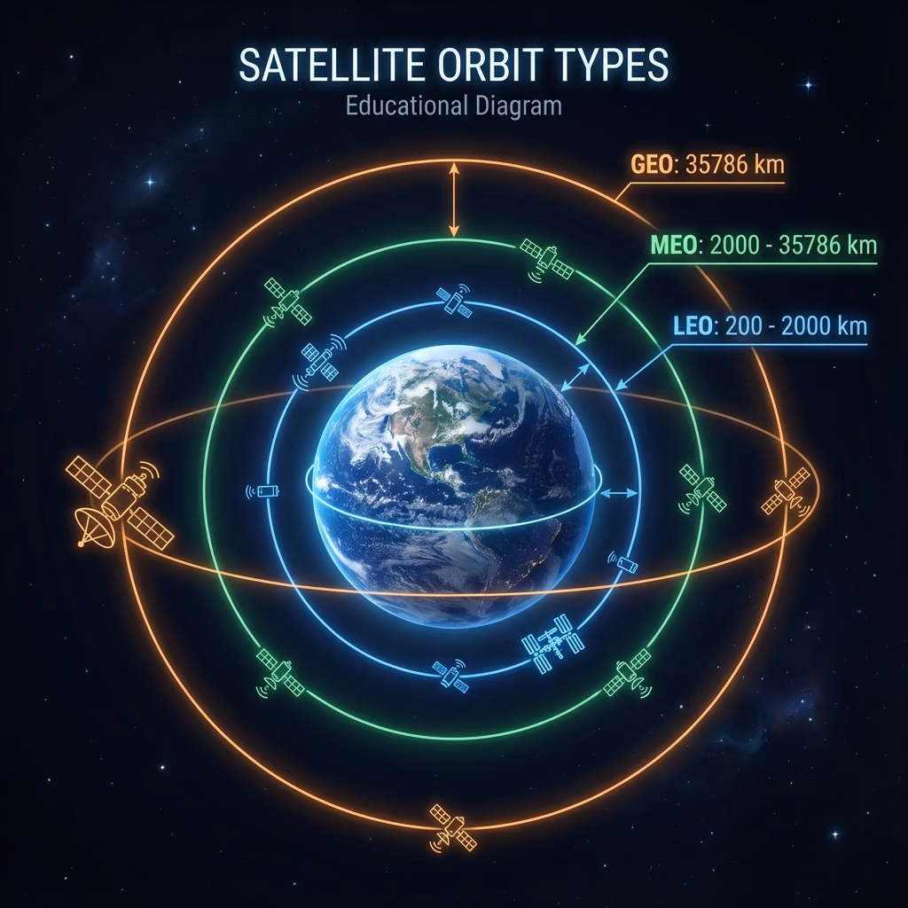 Satellite Orbits: LEO, MEO, and GEO/GSO